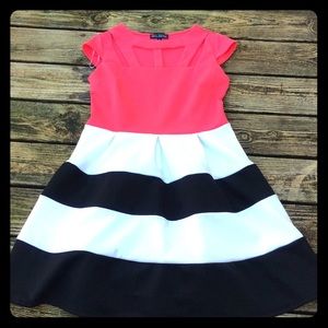 Women's Striped Skater Dress•Sz 14